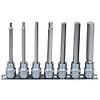 Rail de 7 douilles tournevis longues 6 pans 3/8'', 4 à 12 mm image 0