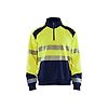 Sweat de travail col camionneur haute visibilité 3556 - Jaune fluo/Marine image 0