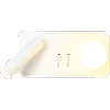 Applique tête de lit rectangle + liseuse MAKI - 3W - 210lm - 2700K - Blanc image 0