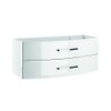 Ensemble meuble salle de bain galbée 2 tiroirs double vasque Blanc Brillant - ANCODESIGN - meuble suspendu + vasque à poser + Panneau miroir  + Applique LED image 9