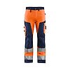Pantalon de travail haute visibilité femme 7155 - Orange fluo/Marine image 0