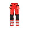 Pantalon de travail haute visibilité stretch femme 7163 - Rouge fluo/Noir image 0