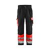 Pantalon de travail haute visibilité artisan 1584 - Rouge fluo/Noir image 0