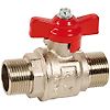 Vanne à sphère laiton industrie mâle/mâle - manette rouge - Série 548 image 0