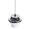 Bonde PVC évier grès/synthèse avec grille inox, bouchon et chaînette image 0