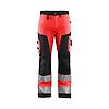 Pantalon de travail haute visibilité femme 7155 - Rouge fluo/Noir image 0