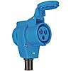 Prise de courant double avec clapet CEE/type E - IP44 - Bleu image 0