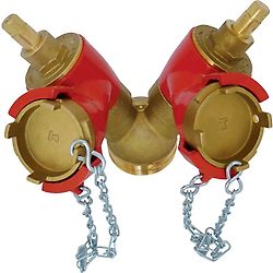 Robinet de prise double avec bouchon et chaînette image