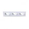 Support de spot triple Blanc mât 258 x 93mm - fixation collerette déclipsable image 2