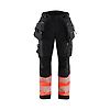 Pantalon softshell haute visibilité classe 1 femme 7114 - Noir/Rouge fluo image 0