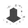 Pied de poteau de jardin noir PPD140/90G-R image 1