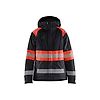 Veste de travail hiver haute visibilité femme classe 1 - Noir/Rouge fluo image 0