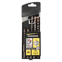 Coffret 5 forets béton Booster 3 taillants SDS plus - 104B image