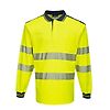Polo PW3 Haute Visibilité ML Jaune/Marine image 3