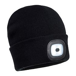 Bonnet Beanie double LED rechargeable Noir TU  image