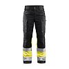 Pantalon de travail stretch haute visibilité femme 7161 - Noir/Jaune fluo image 0