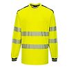 T-Shirt PW3 Haute Visibilité ML Jaune/Marine image 3