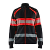 Sweat de travail zippé haute visibilité 3505 - Noir/Rouge fluo image 0