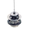 Bonde lavabo/bidet laiton chromé avec grille inox, bouchon et chaînette image 0