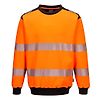 Sweat à col rond PW3 haute-visibilité Orange/Noir image 2