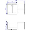 MEUBLE MELAMINE 140 BLANC 2 PORTES 1 JOUE POUR LAVE VAISSELLE image 1