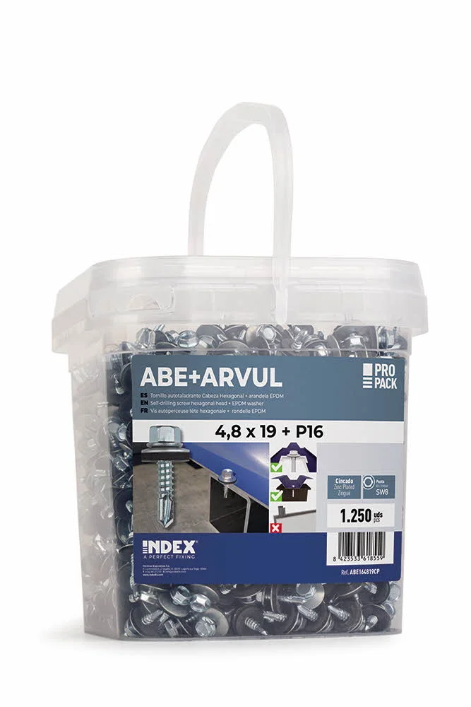 Vis autoperceuse - tête hexagonale avec collerette estampée - Seau plastique image