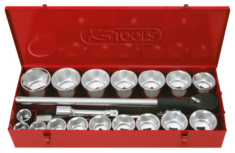 Coffret de douilles et accessoires 1'', 22 pièces image