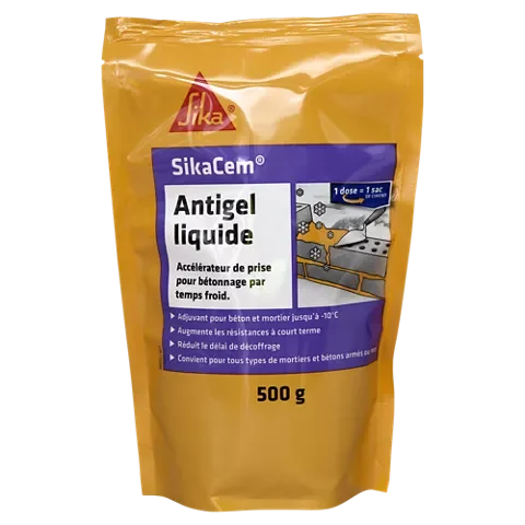 SikaCem Antigel liquide - Accélérateur de durcissement pour béton et mortier - Jaunâtre image