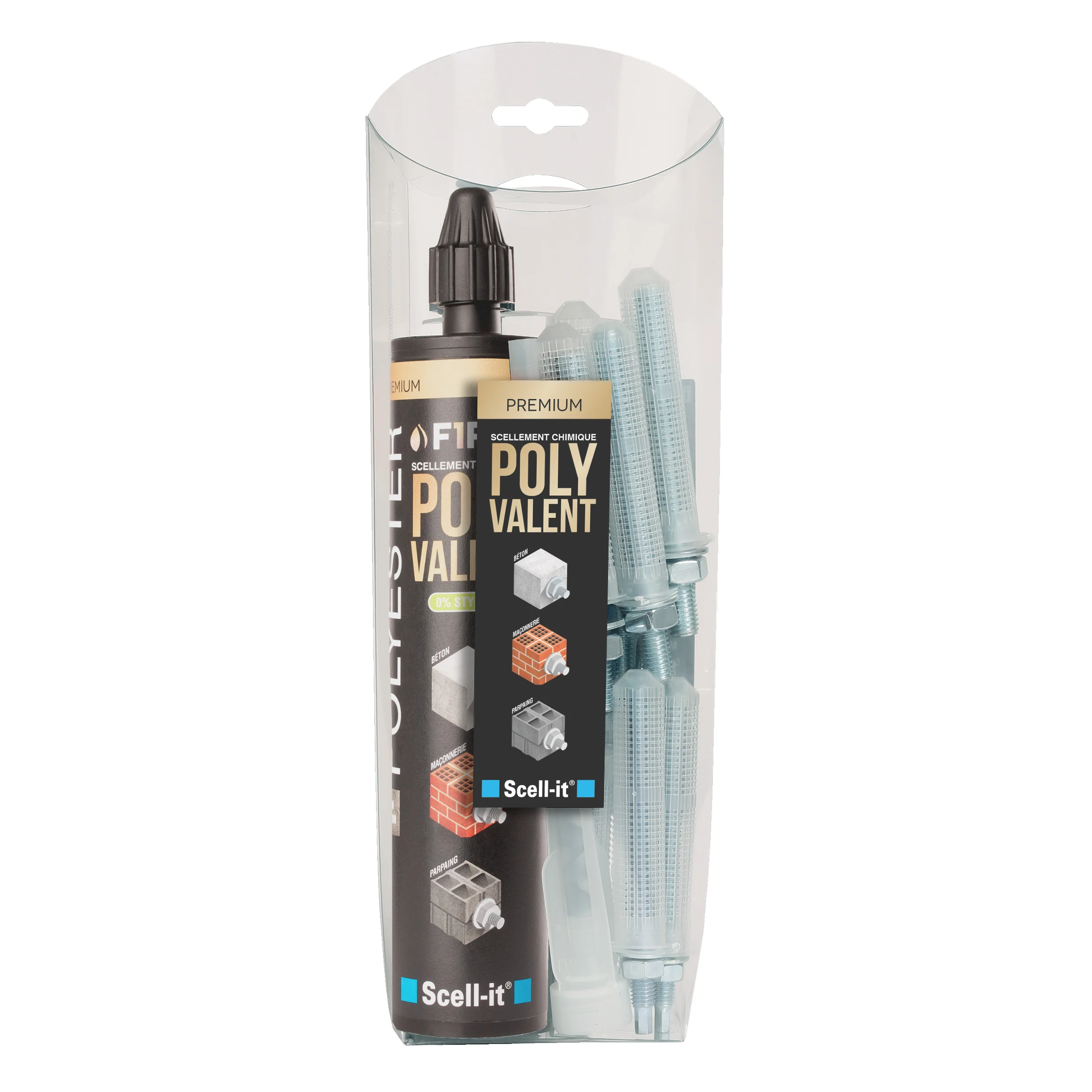 Lot de 6 kit de fixation lavabo multi usage cartouche 300ml FS300 image