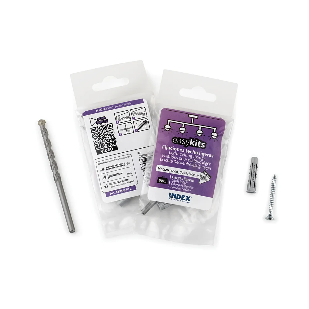 Boite de 12 - Kit de fixation légère pour plafond image