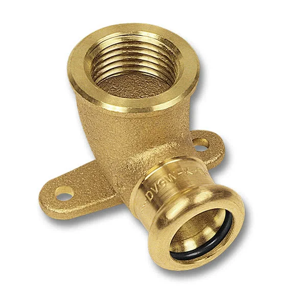 Raccord coude à platine mixte en cuivre à sertir taraudé - PURAPRESS série  8472G image