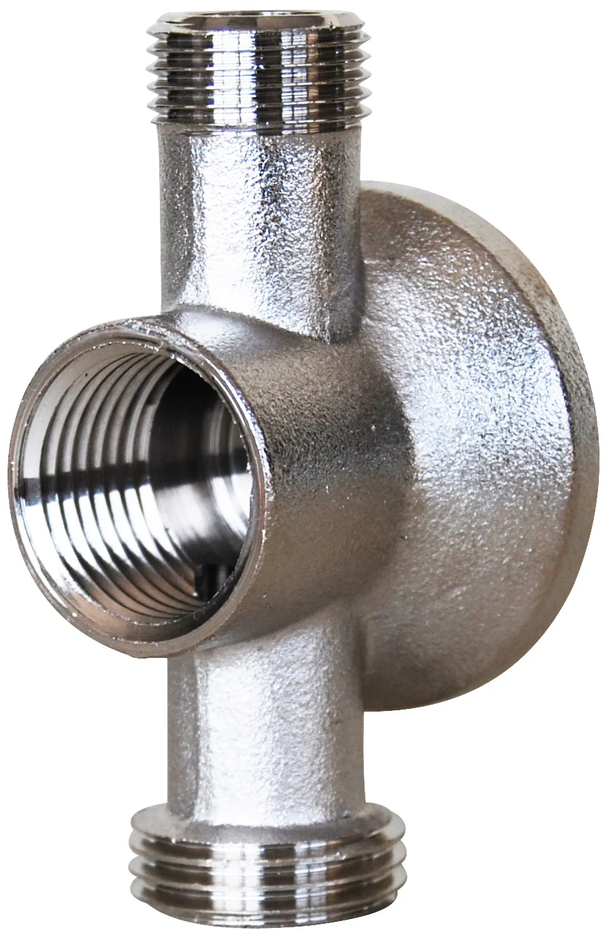 Applique double chromé - Entrée Male 15x21 - Sortie 15x21 F et 12x17 M  image