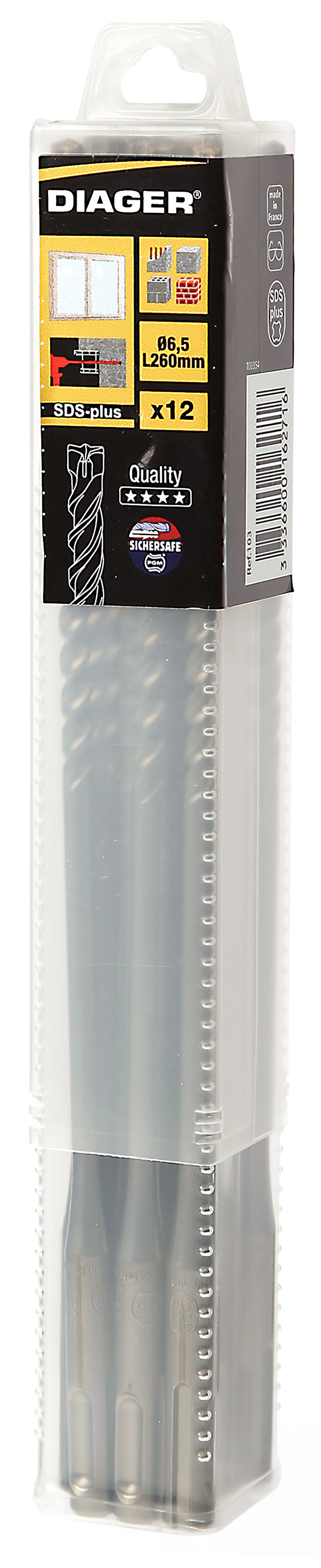 Pack de 12 Forets béton SPEC. HUISSERIE 3 taillants SDS plus - 103 image