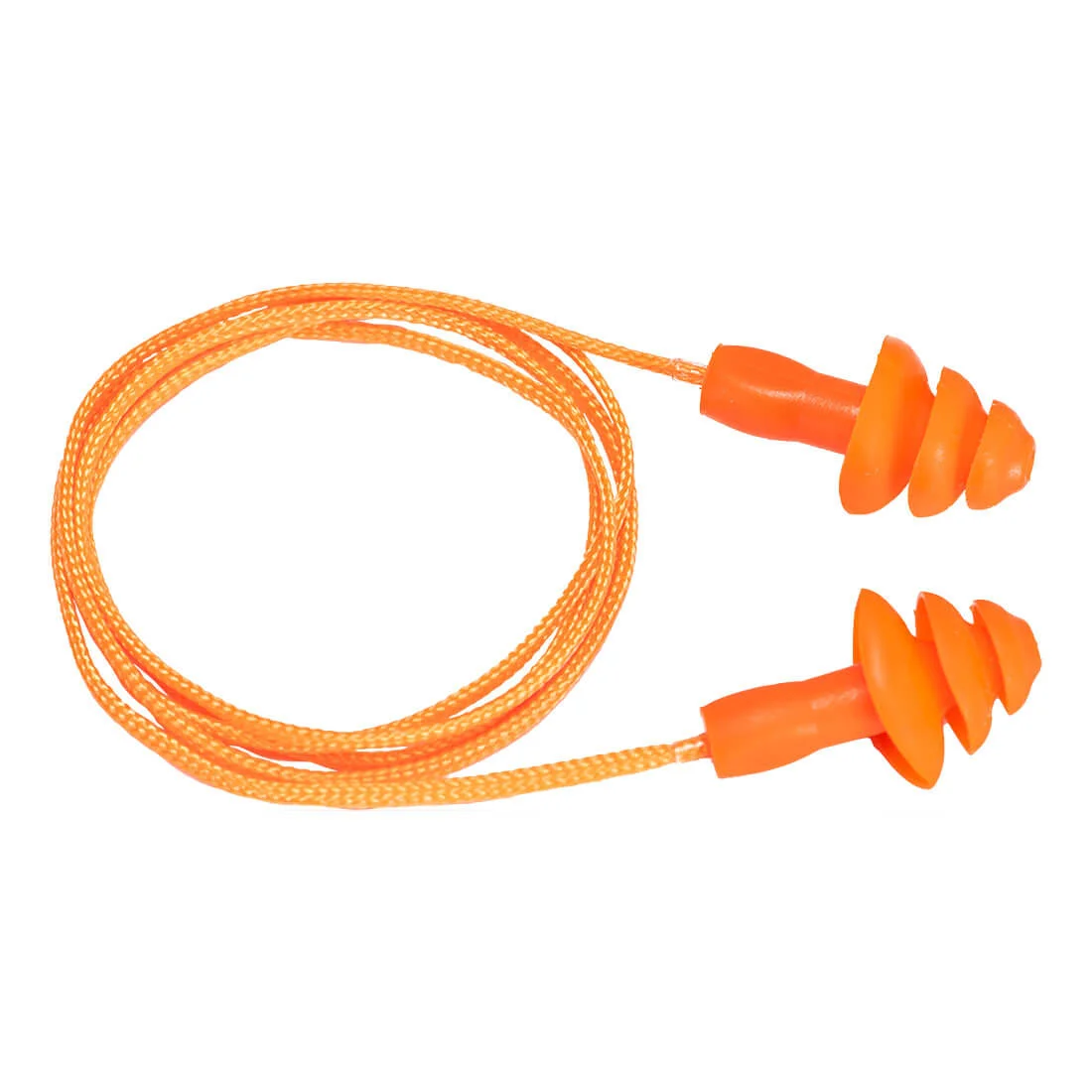 Lot de 50 paires de bouchons d'oreilles TPR avec cordon réutilisable Orange image