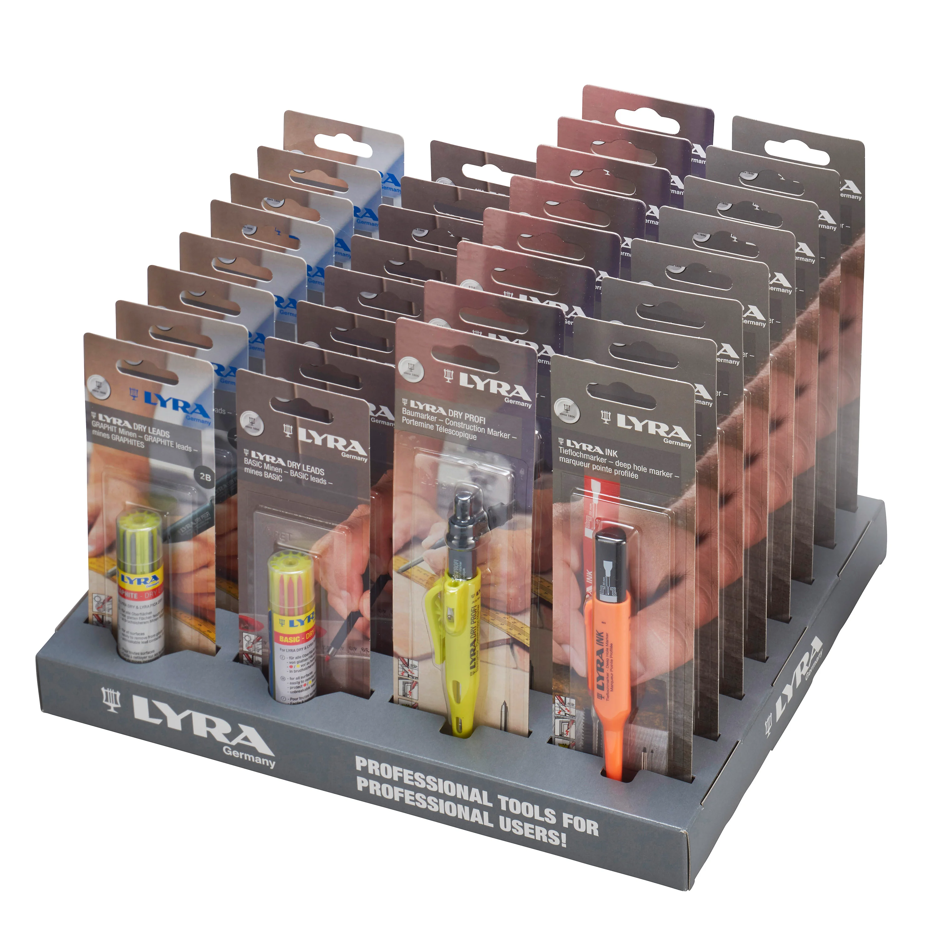 Blister de 8 LYRA INK + 8 LYRA DRY PROFI + 8 mines rouge, jaune, grises 2B image