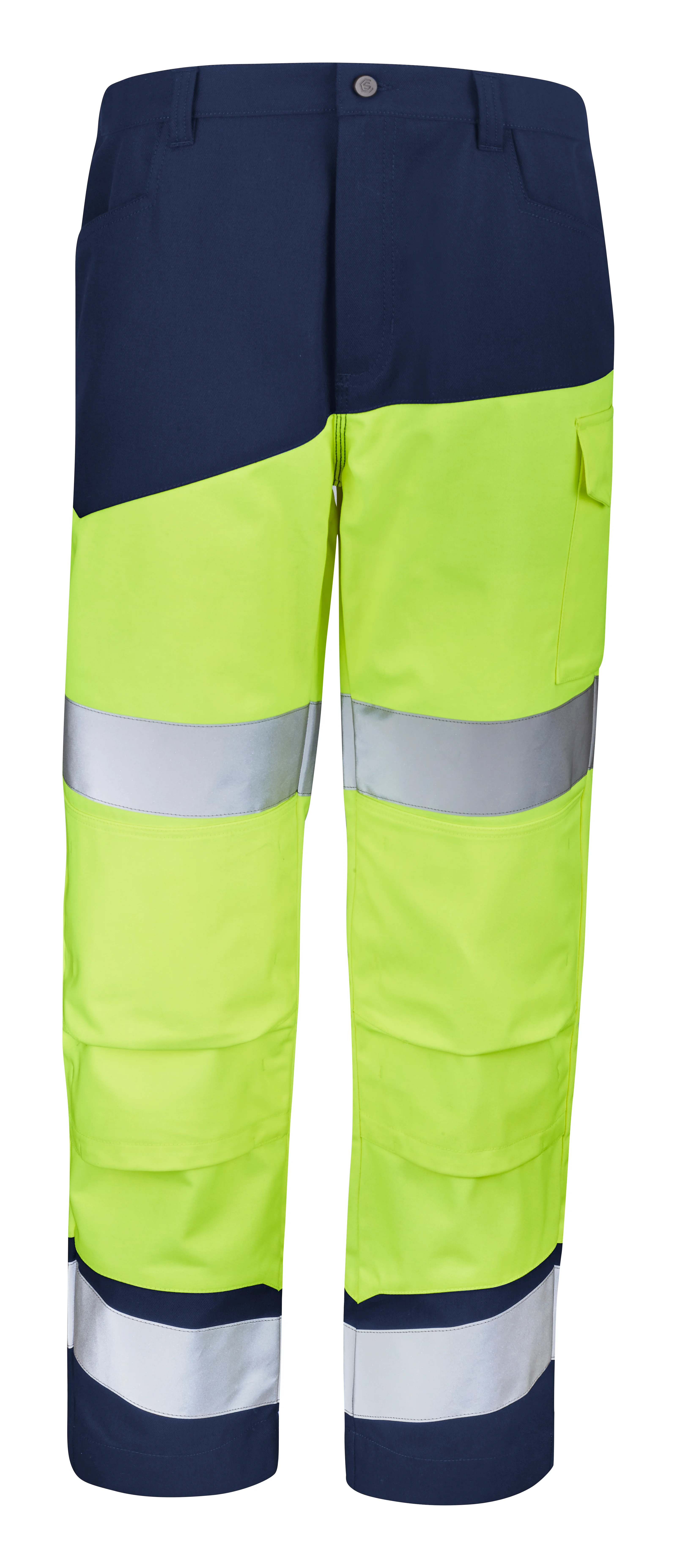 PANTALON POCHES GENOUX FLUO SAFE XP JAUNE FLUO/BLEU MARINE image