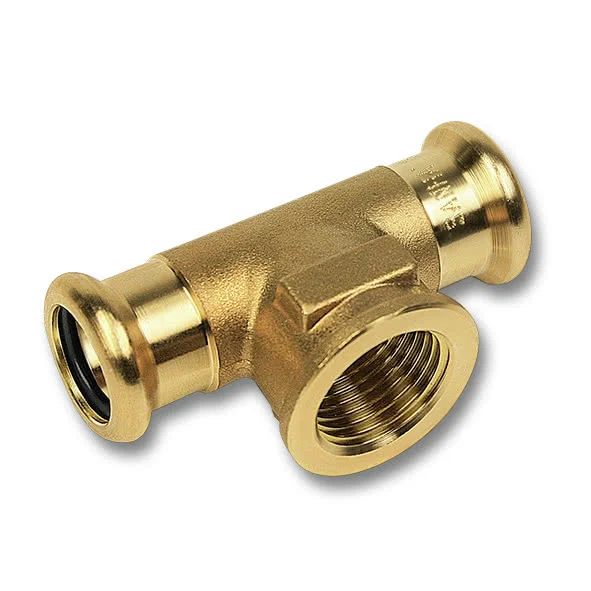 Raccord union té en cuivre à sertir F/F/F mixte taraudé - PURAPRESS série  8130G image