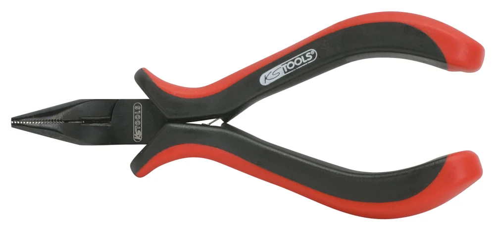 Pince électronique à bec demi-rond droit, 130 mm image