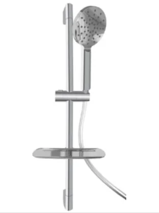 Ensemble barre douche 700mm diam 22mm douchette 3 jets Tablette chromée image