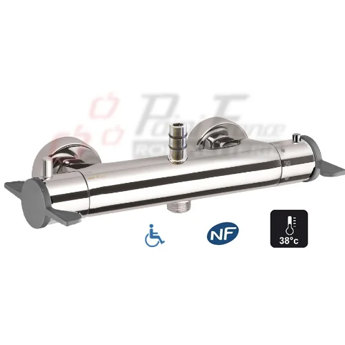 Mitigeur thermostatique de douche double sortie pmr chrome image