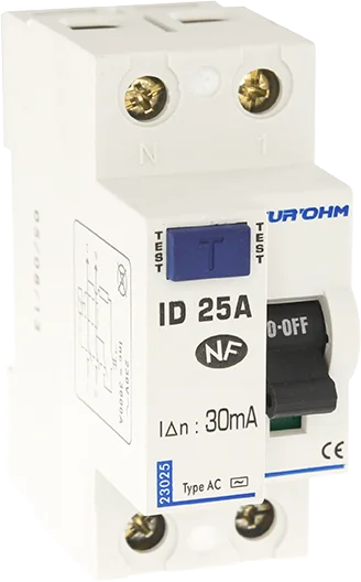 Interrupteur différentiel 1P+N 30mA connexion haut/bas Classe AC image