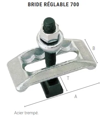 Bride réglable 700 avec vis et écrou image