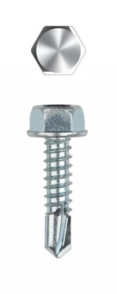 Vis autoperceuse - Tête hexagonale avec collerette estampée - Zingué image