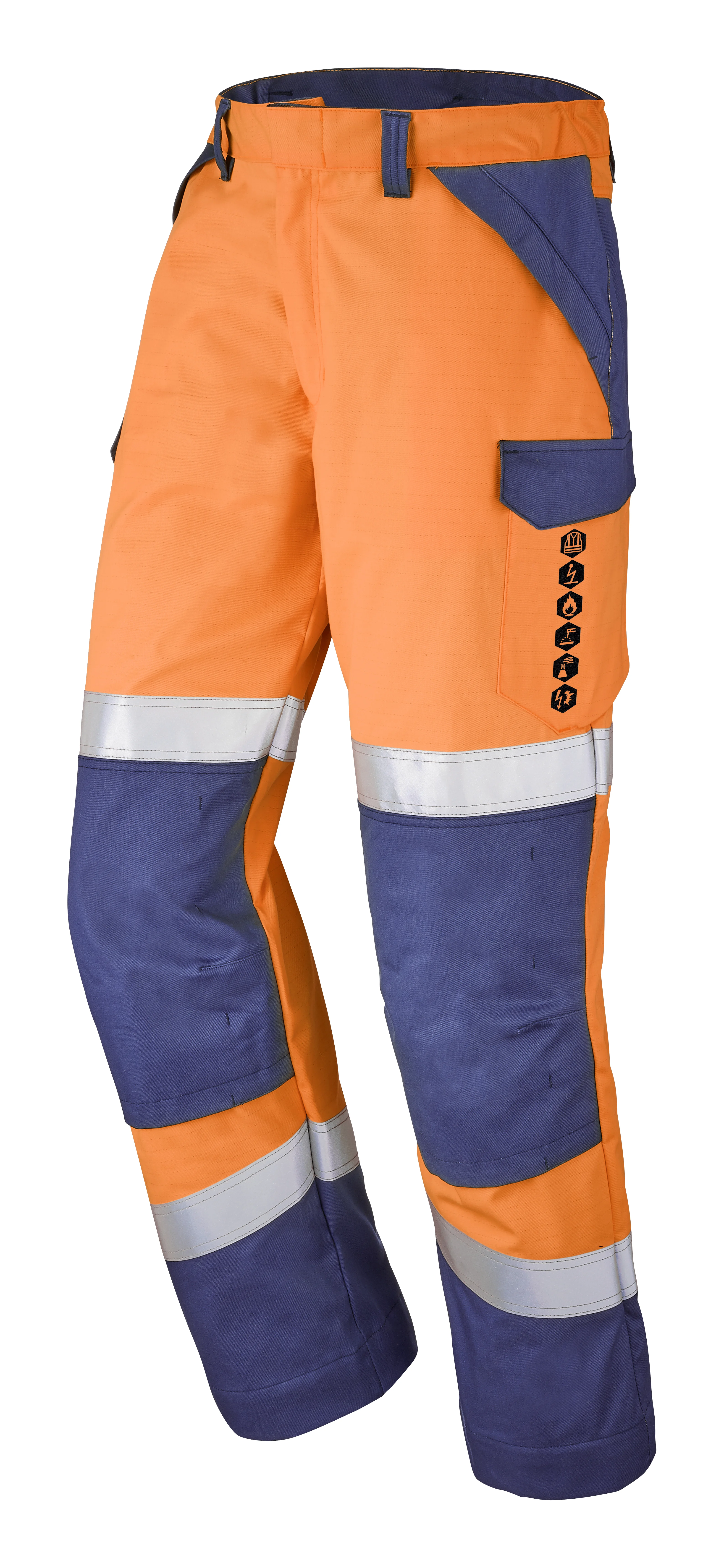 PANTALON ESCORIAL ORANGE FLUO/BLEU MARINE image