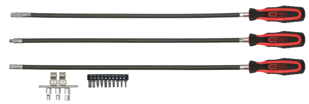 Jeu de 3 tournevis flexibles ERGOTORQUE® L.500 mm, et accessoires, 16 piècs image
