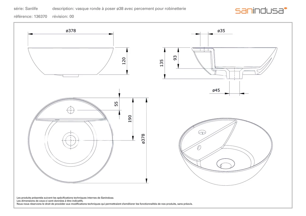 Vasque ronde Ancoswing - Blanc image