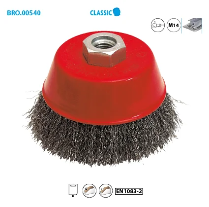 Brosse conique fil acier ondulé pour métal Classic image