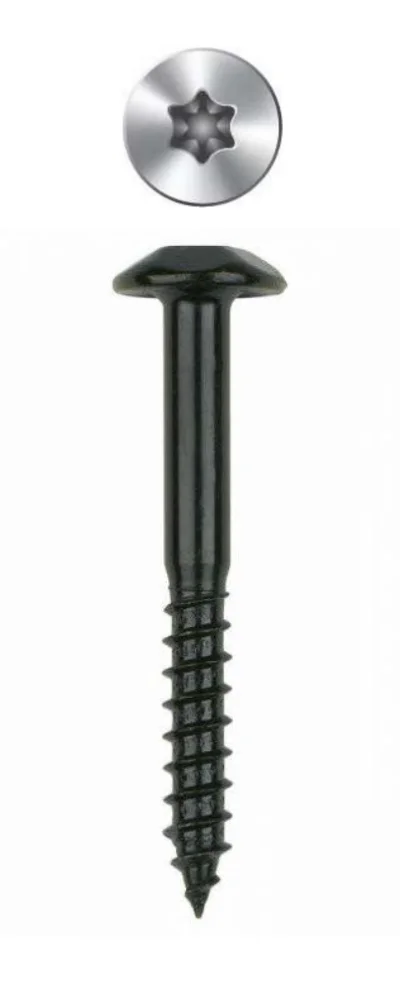 Boite de 100 - Vis inviolable - Empreinte torx - Zinguée Noire image
