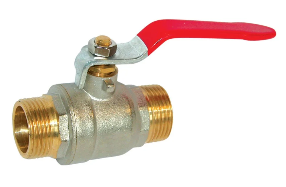 Robinet boisseau sphérique - Laiton - PN25 - M/M - Poignée rouge image