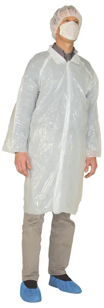 Boite de 100 - Blouses jetable Polyéthylène Blanc - Polyéthylène image